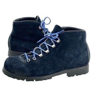 Vintage Hiking Boots The Alps Fabiano Lace Up Suede Leather DARK Navy Blue | 6.5